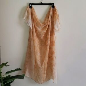 Hand painted silk scarf, watercolor abstract wearable art. 34x34 inches